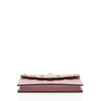 Gucci Calfskin Peony Pearly Mini Wallet on Chain