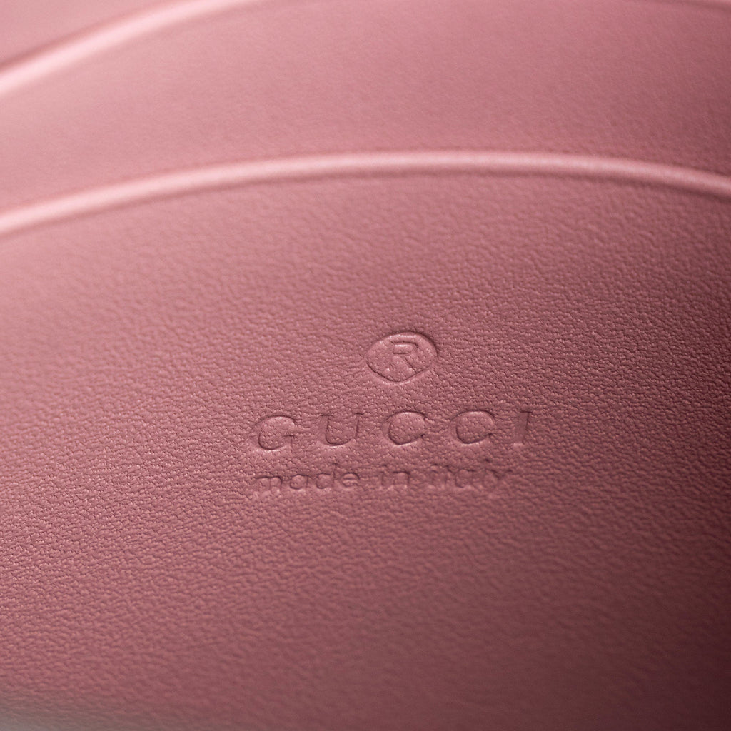 Gucci Calfskin Peony Pearly Mini Wallet on Chain
