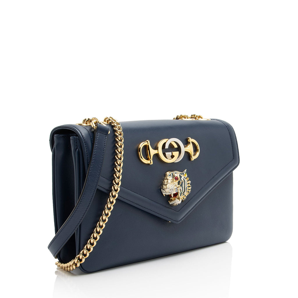 Gucci Calfskin Rajah Zumi Medium Shoulder Bag (SHF-bv9Xhf)