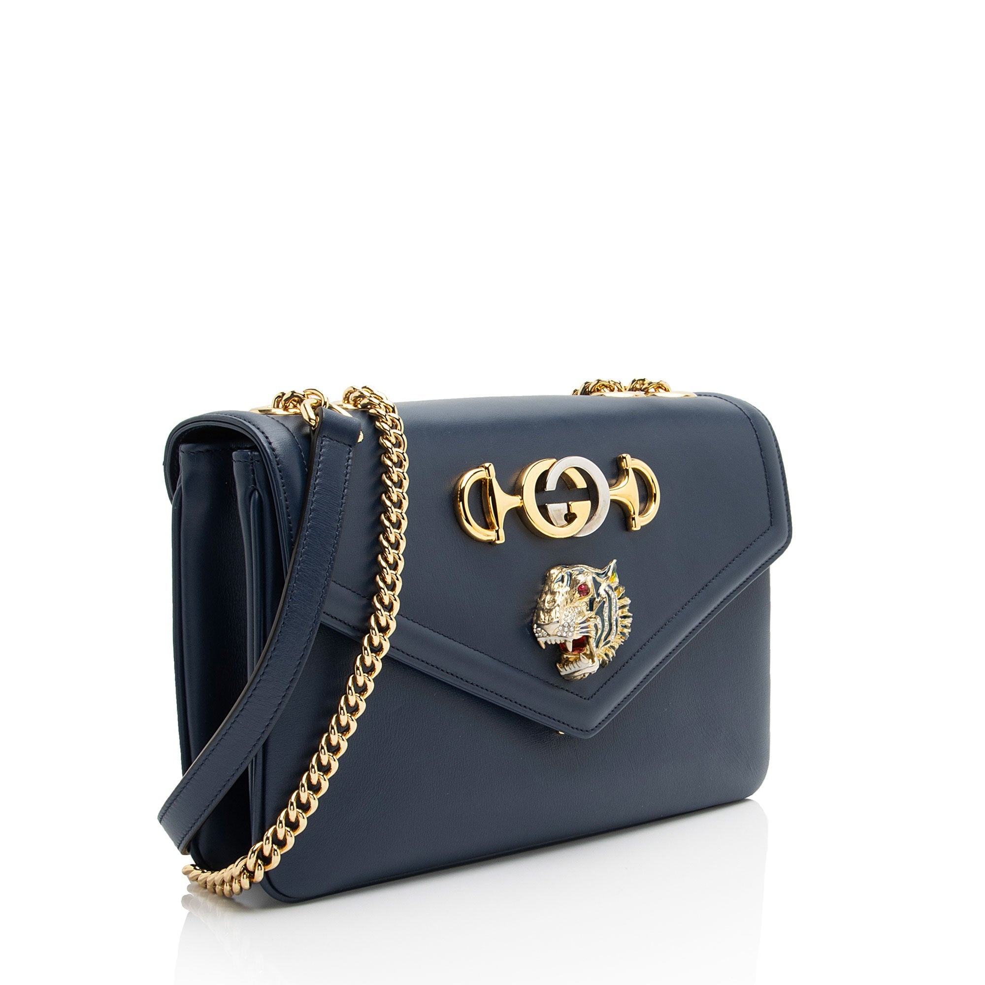 Gucci Calfskin Rajah Zumi Medium Shoulder Bag (SHF-bv9Xhf)