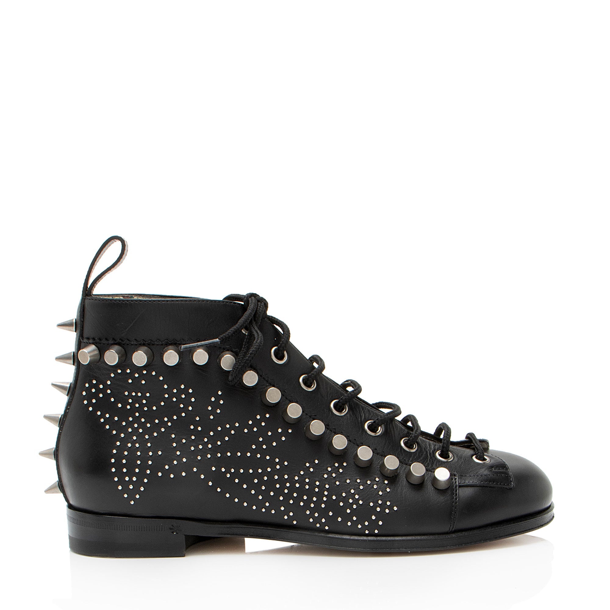 Gucci Calfskin Studded Jakarta Brogue Ankle Boots - Size 8 / 38