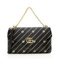 Gucci Calfskin Diagonal Stipe Thiara Double Shoulder Bag (SHF-21686)