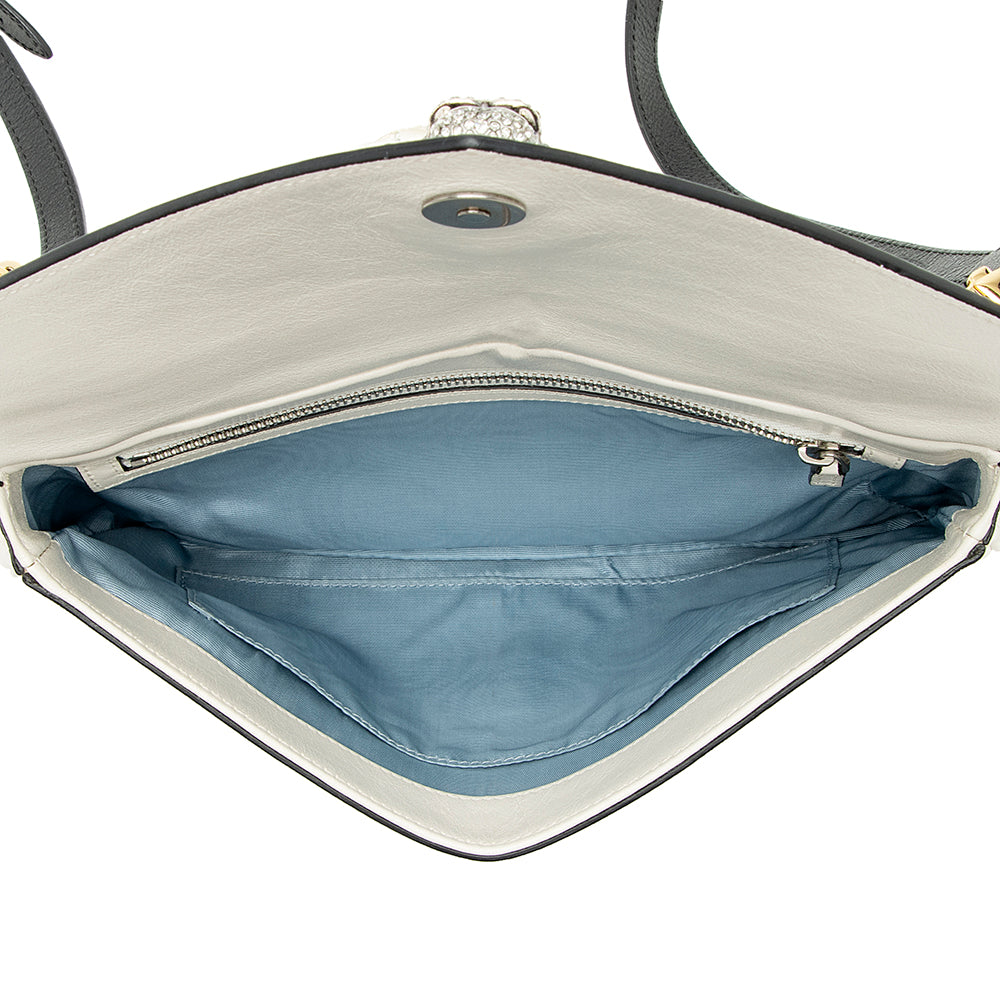 Gucci Calfskin Diagonal Stipe Thiara Double Shoulder Bag (SHF-21686)