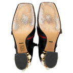 Gucci Calfskin GG Web Pearl Peyton Ankle Boots - Size 7 / 37 (SHF-NfjHOv)
