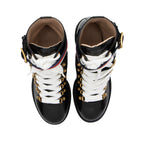 Gucci Calfskin Web Sylvie Combat Boots - Size 6 / 36