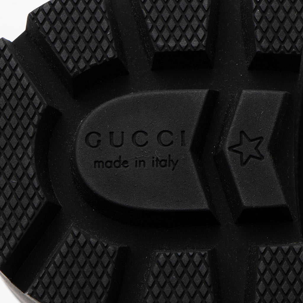 Gucci Calfskin Web Sylvie Combat Boots - Size 6 / 36