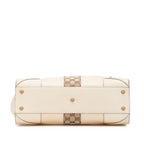 Gucci Calfskin and GG Canvas Nailhead Tote