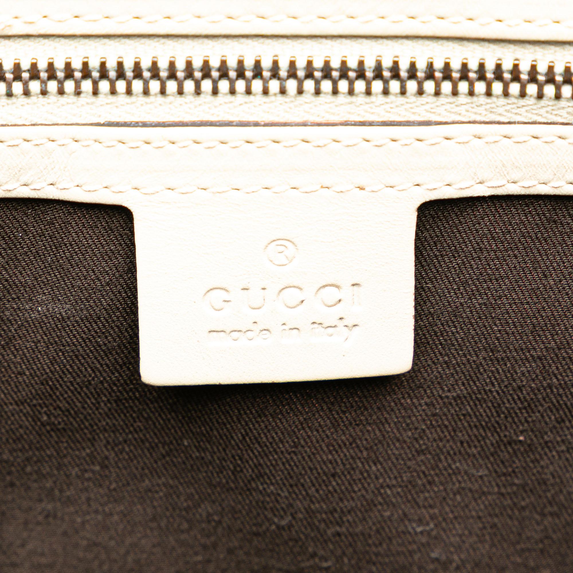 Gucci Calfskin and GG Canvas Nailhead Tote