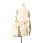 Gucci Calfskin and GG Canvas Nailhead Tote
