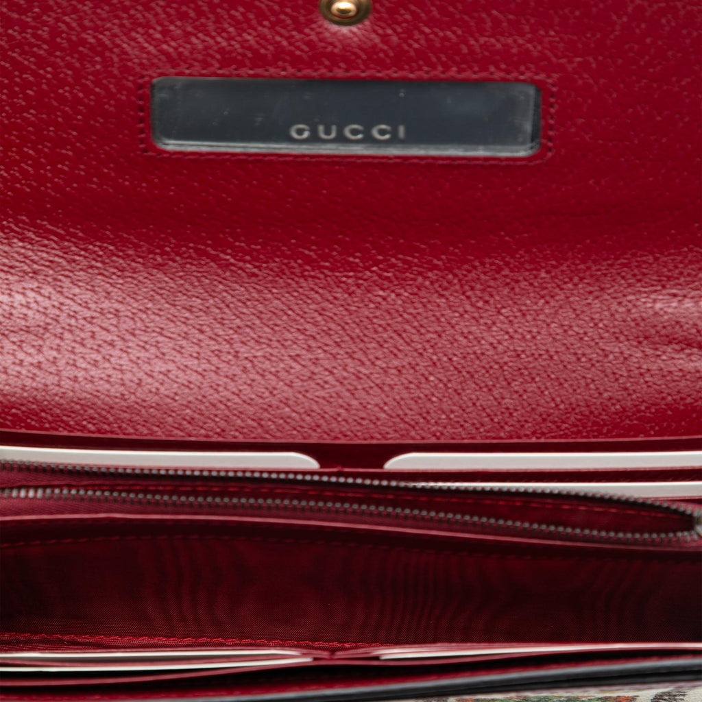Gucci Canvas 100 Centennial Floral Crown Wallet On Chain