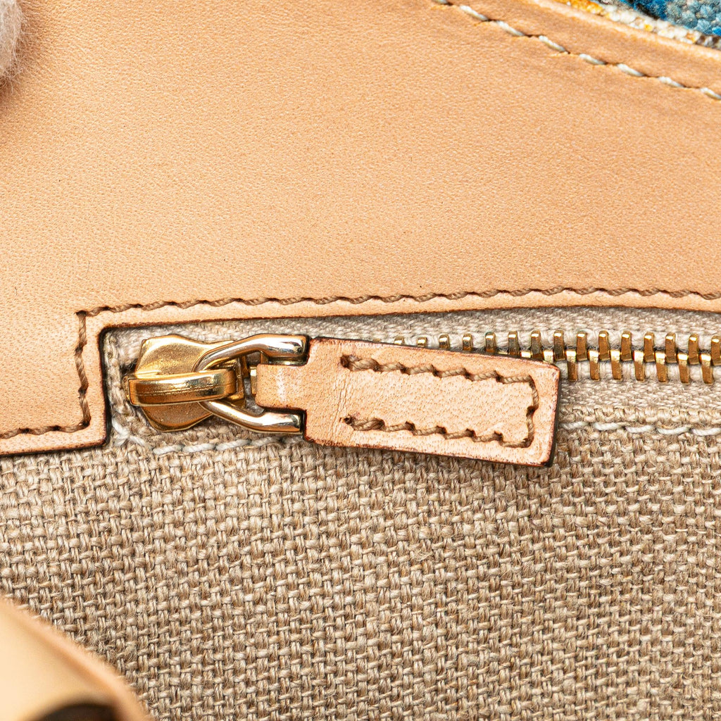 Gucci Canvas Bamboo Flora Handbag