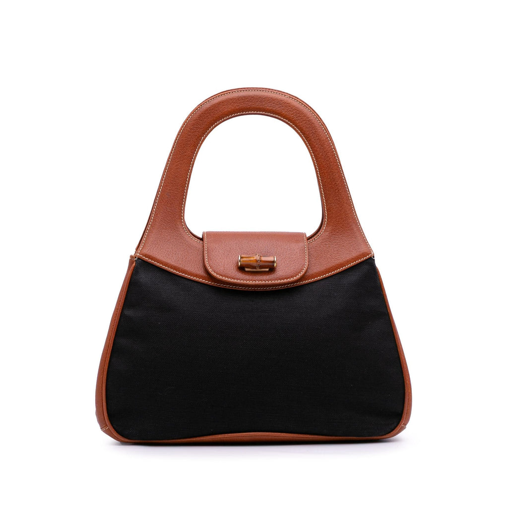 Gucci Canvas Bamboo Handbag