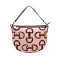 Gucci Canvas Bamboo Horsebit Print Hobo