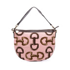 Gucci Canvas Bamboo Horsebit Print Hobo