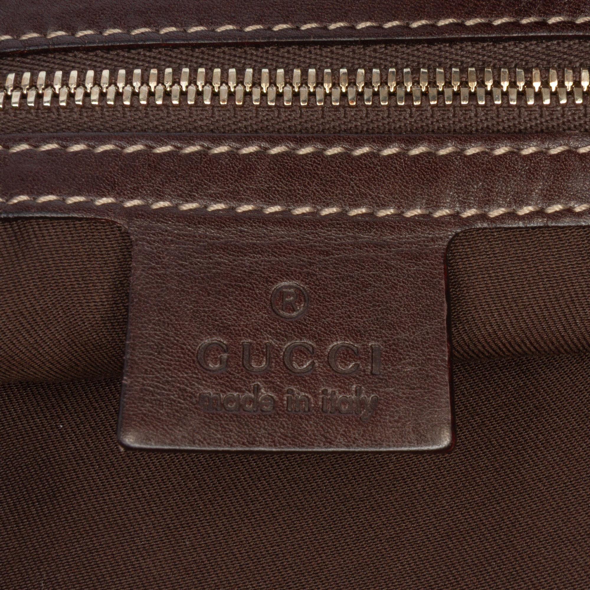Gucci Canvas Bamboo Horsebit Print Hobo