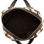 Gucci Horsebit Canvas Bamboo Satchel