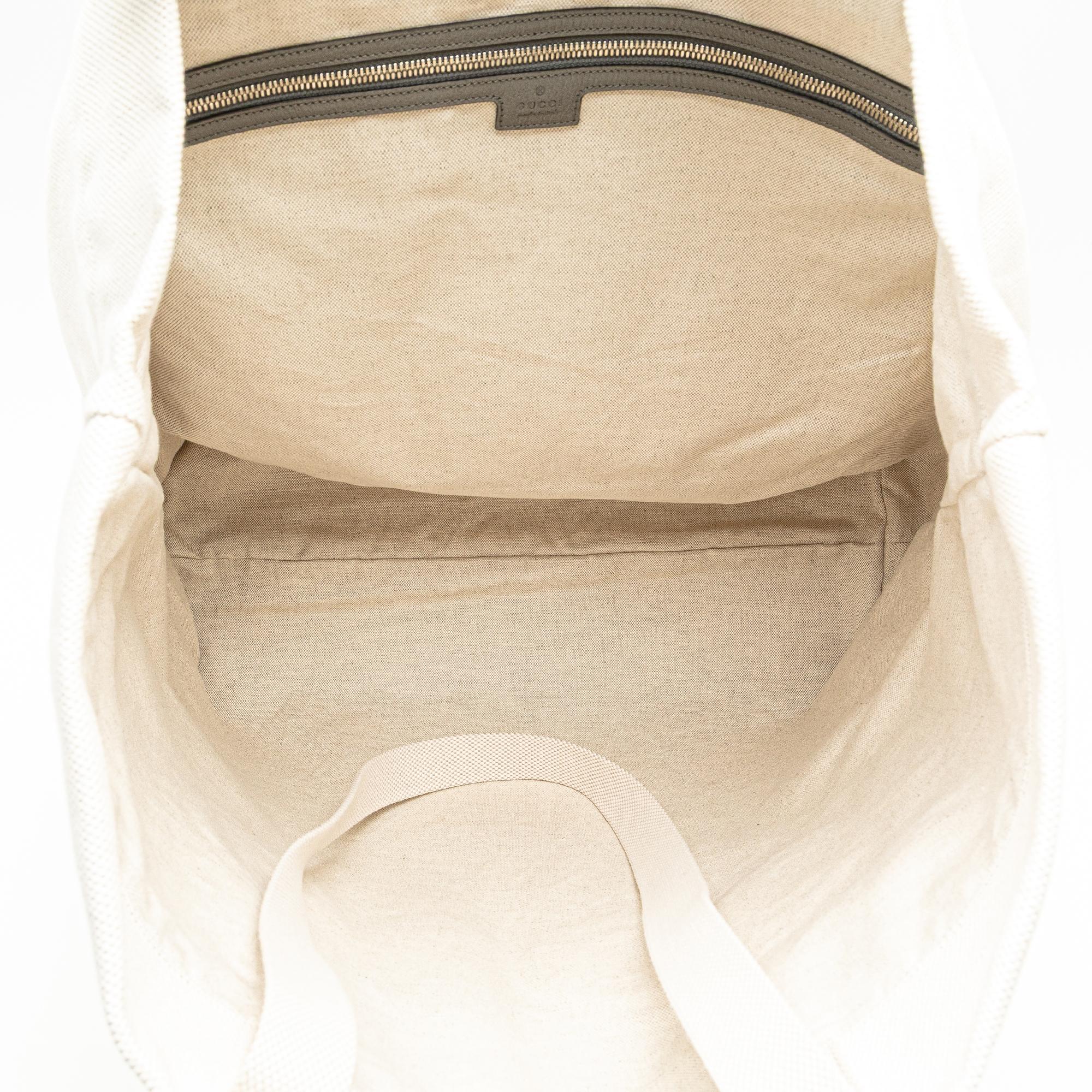 Gucci Canvas Embossed Logo Tote