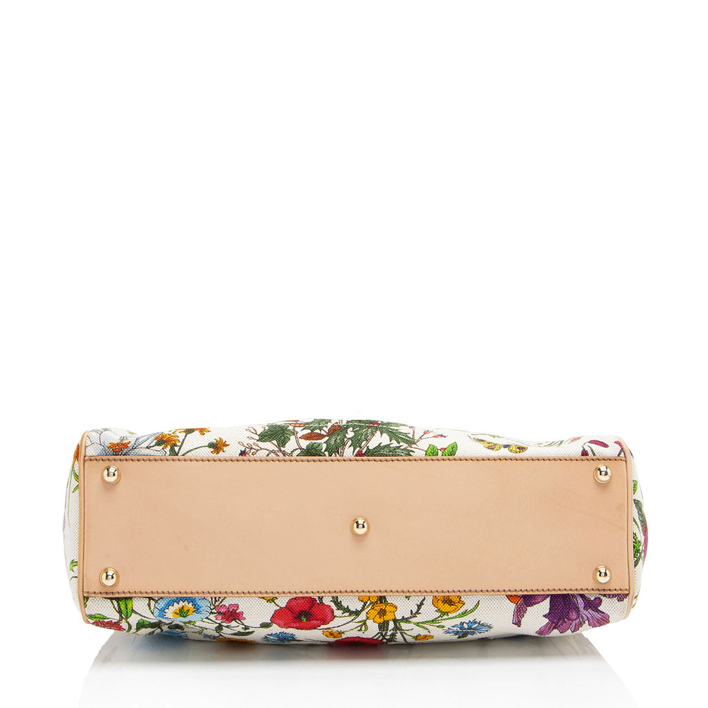 Gucci Canvas Flora Bardot Shoulder Bag
