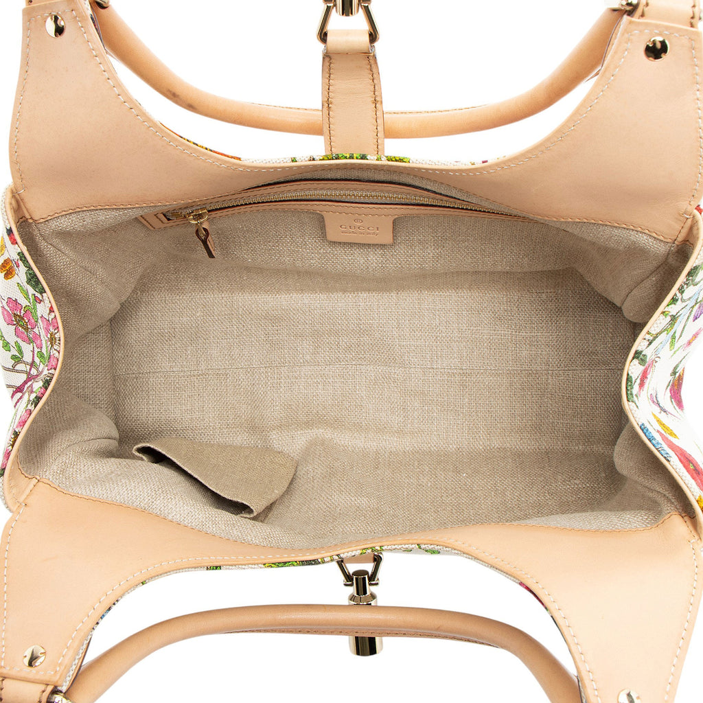 Gucci Canvas Flora Bardot Shoulder Bag