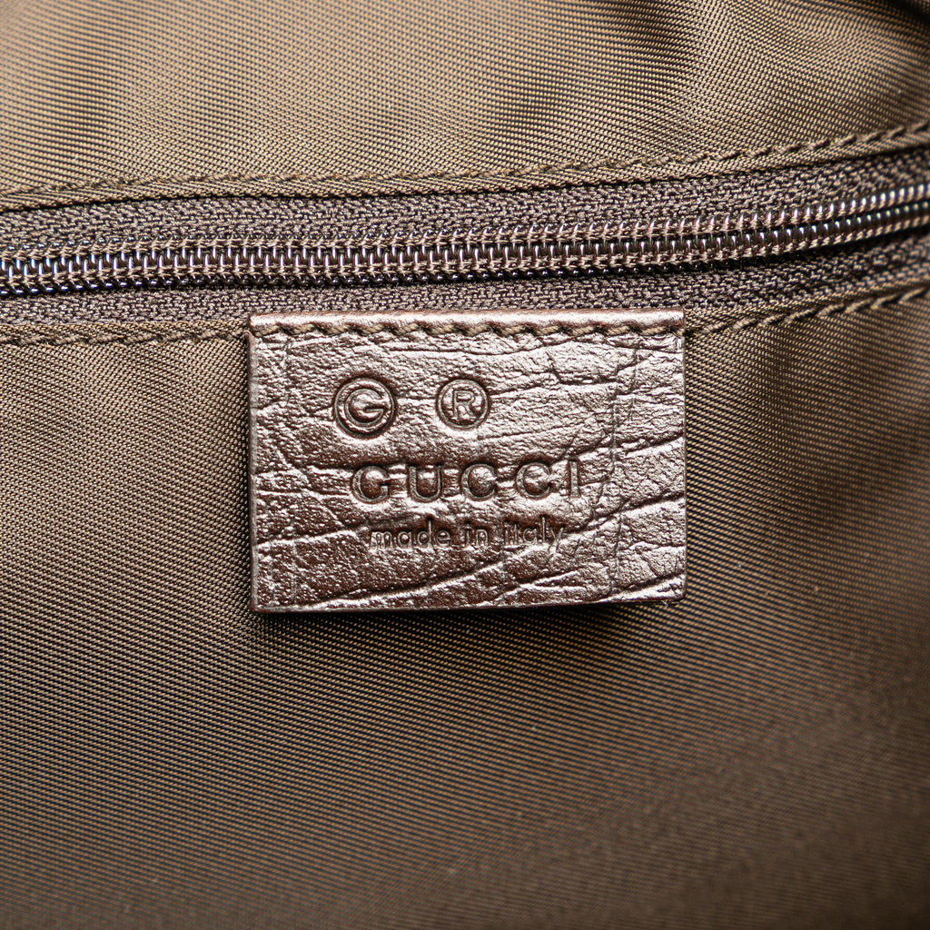 Gucci Canvas Horsebit Charmy Boston Bag