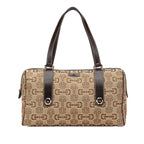 Gucci Canvas Horsebit Charmy Boston Bag