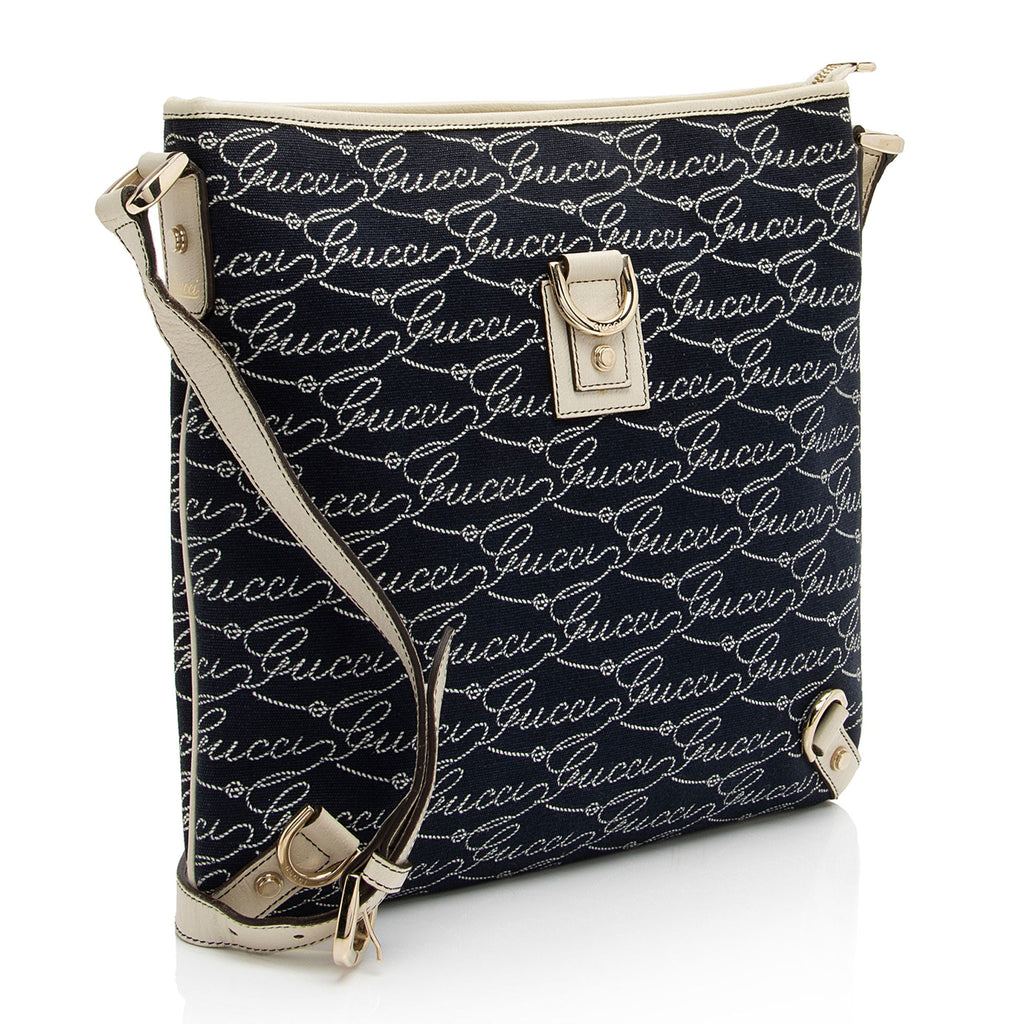 Gucci Canvas Lasso Script Abbey Messenger (SHF-coBFi9)