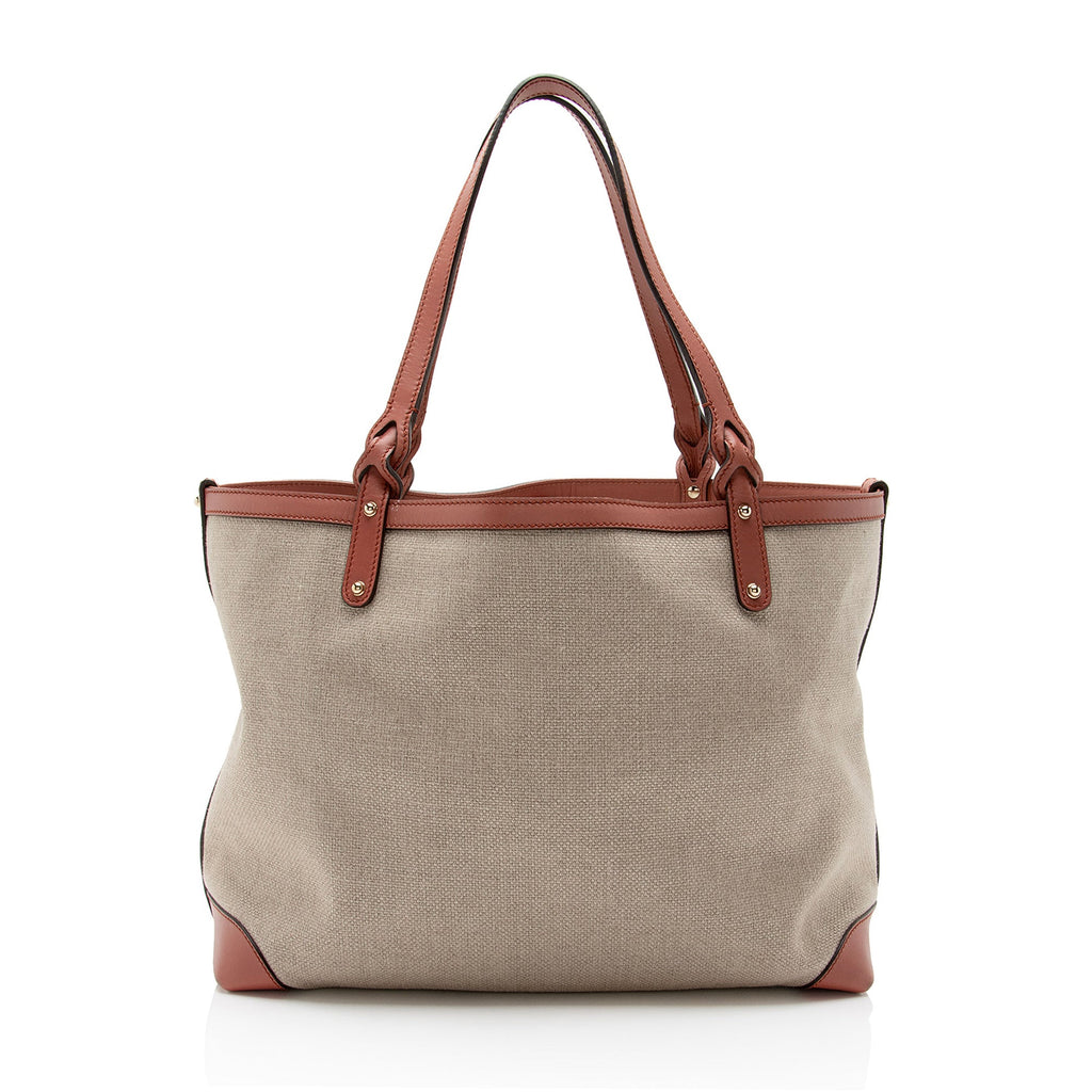 Gucci Canvas Leather Craft Tote (SHF-AuAMnM)