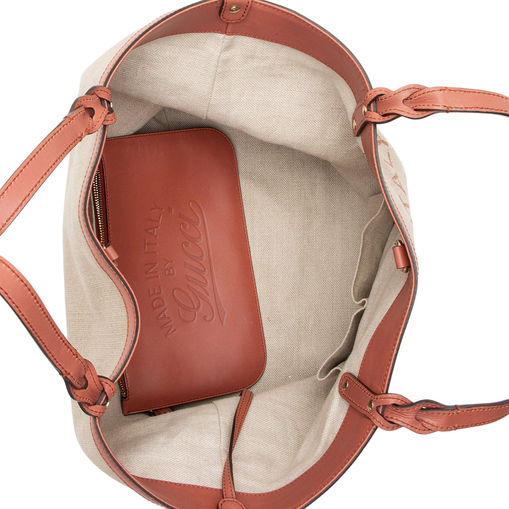 Gucci Canvas Leather Craft Tote (SHF-AuAMnM)