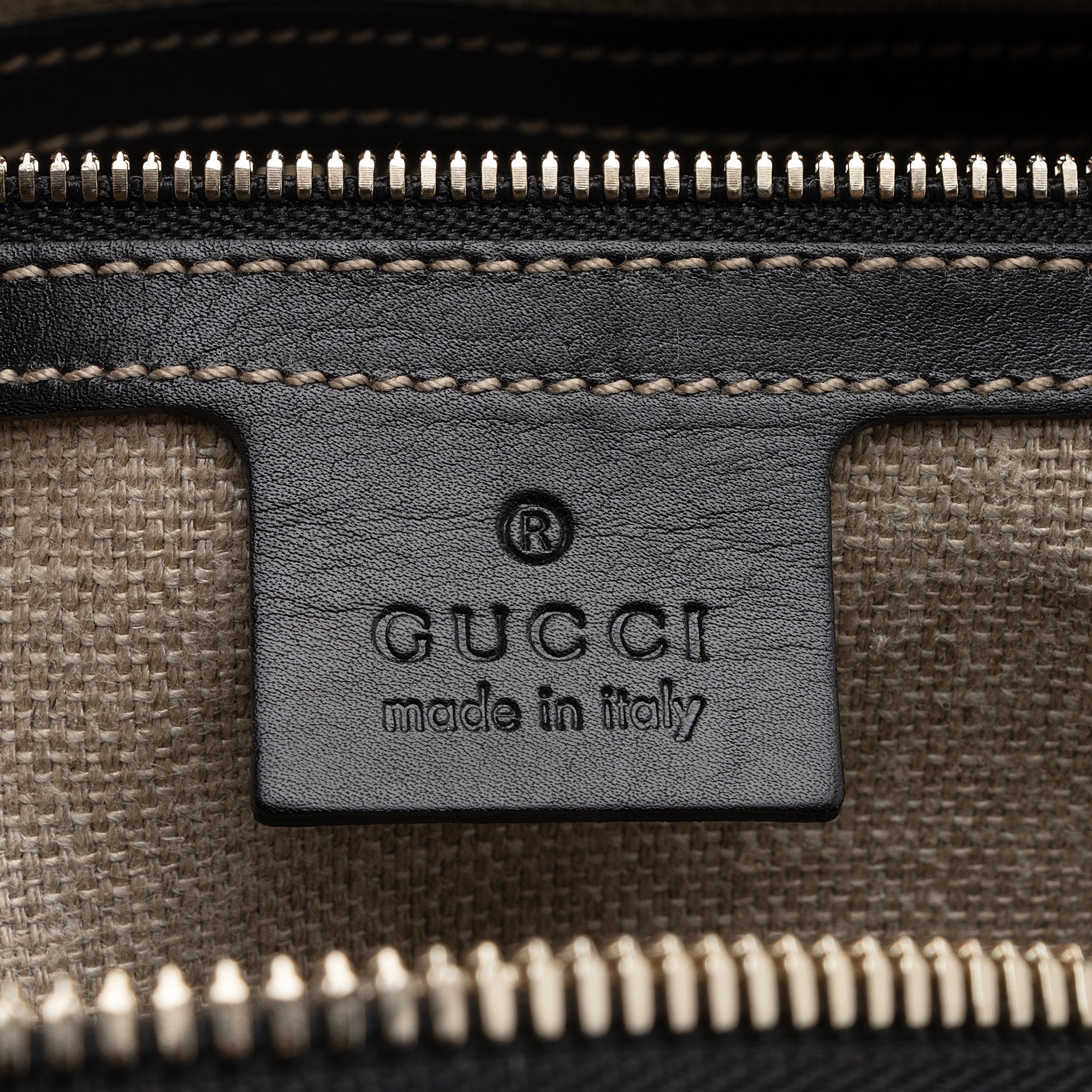 Gucci Canvas Leather East West Multi-Pocket Satchel (SHF-22759)