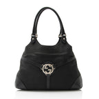 Gucci Canvas Perforated Leather Interlocking G Reins Satchel