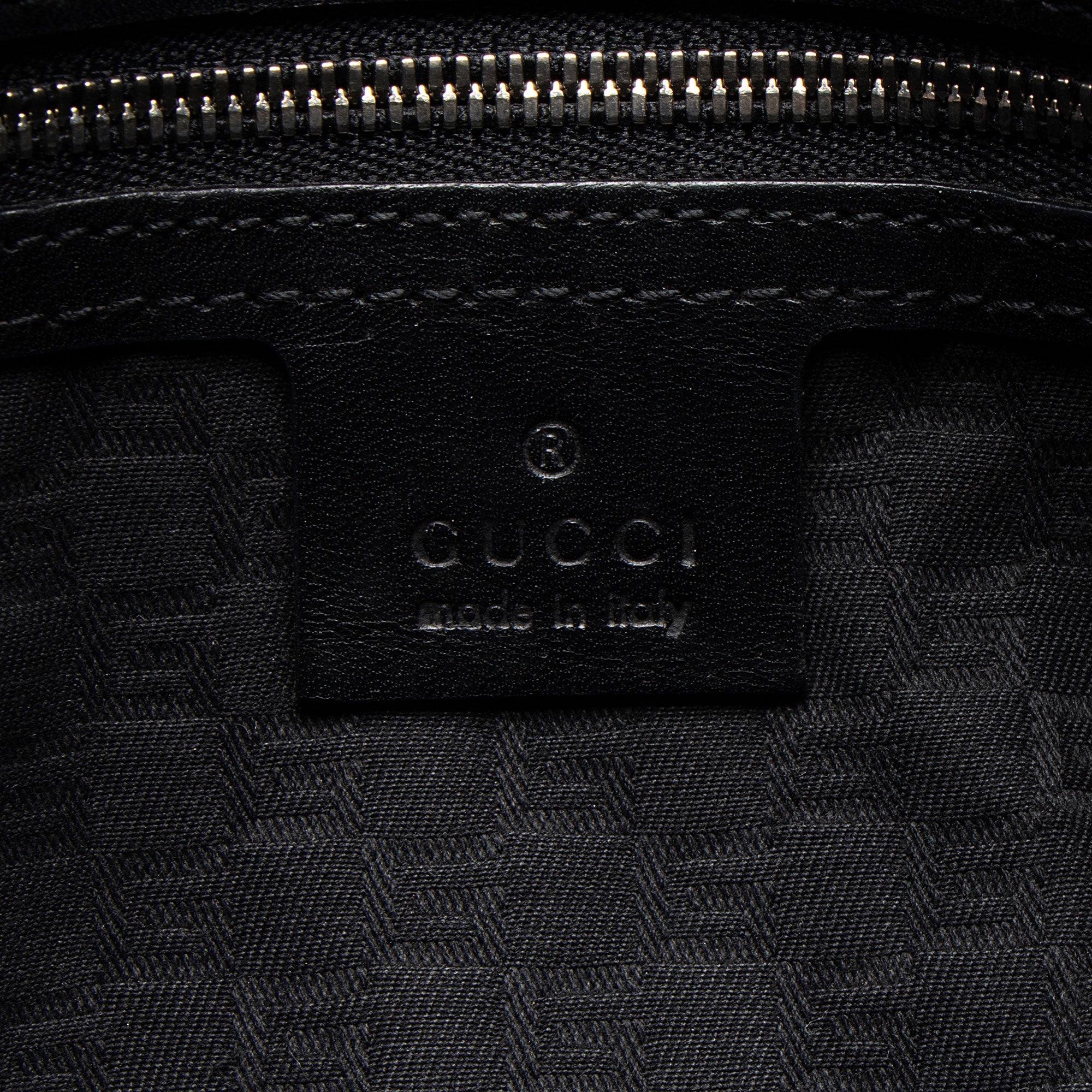 Gucci Canvas Perforated Leather Interlocking G Reins Satchel