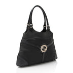 Gucci Canvas Perforated Leather Interlocking G Reins Satchel