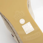 Gucci Canvas Logo Wedge Espadrilles - Size 9.5 / 39.5 (SHF-iPC3To)