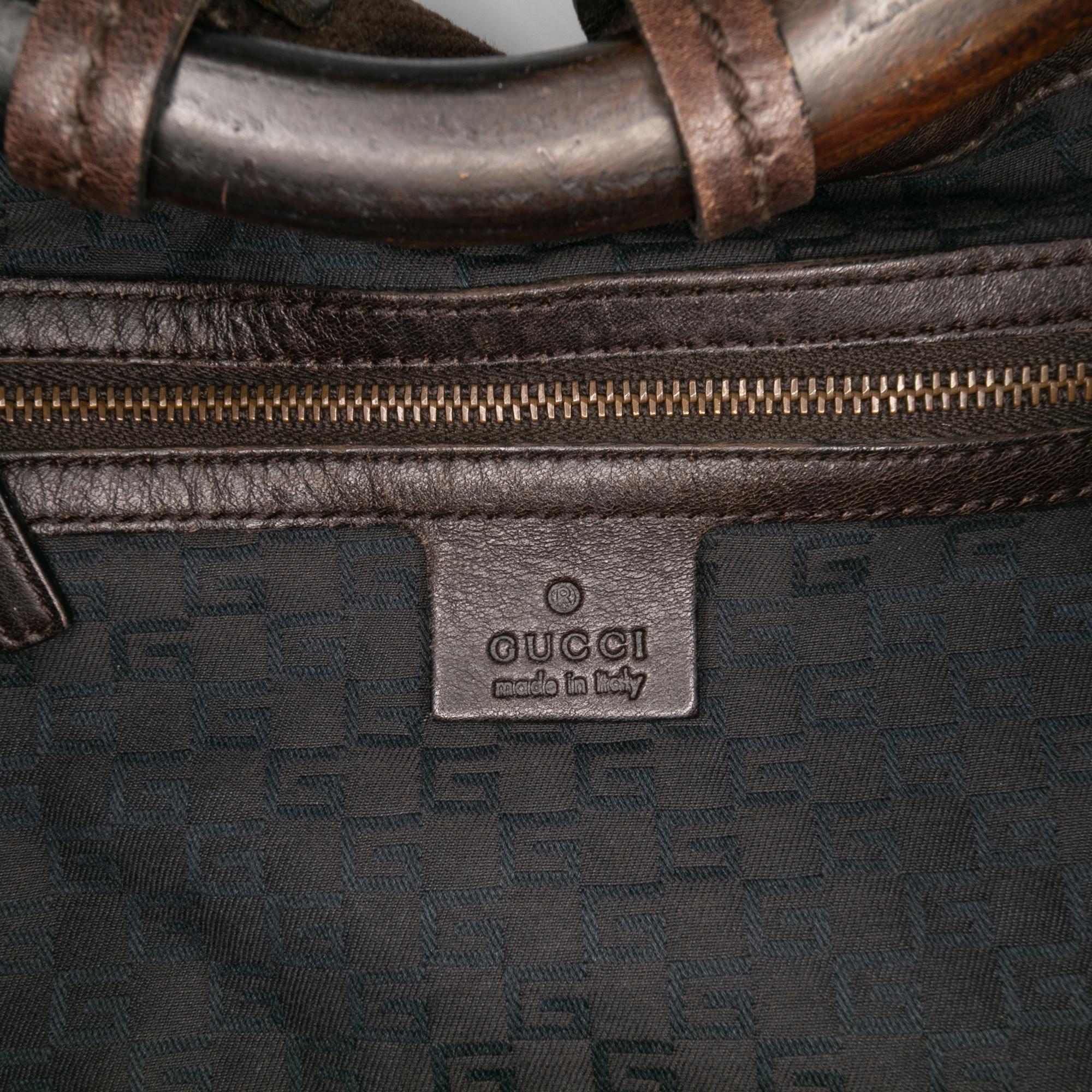 Gucci Canvas Ring Top Handle Bag