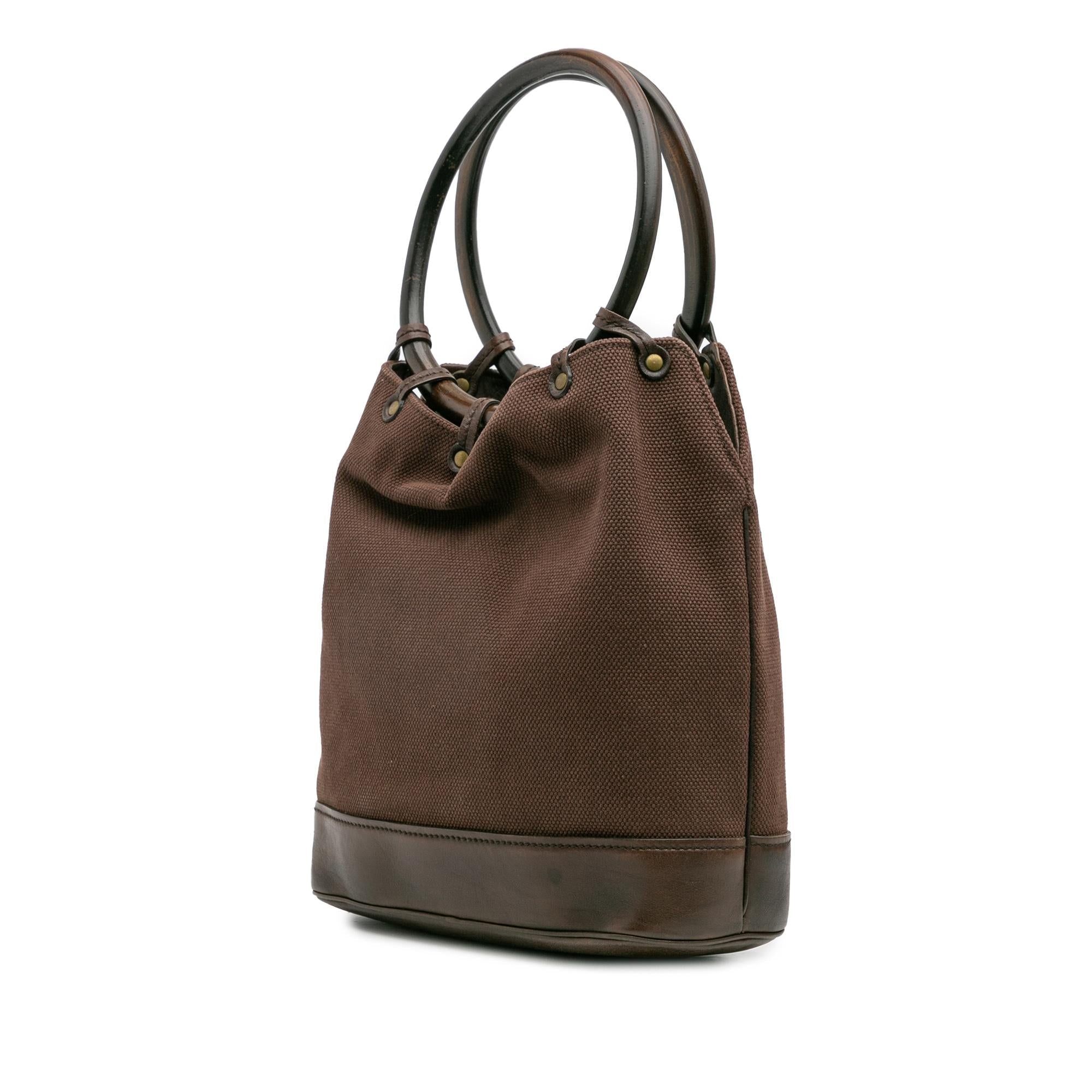 Gucci Canvas Ring Top Handle Bag