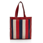 Gucci Canvas Sylvie Striped Logo Tote (SHF-S666dF)