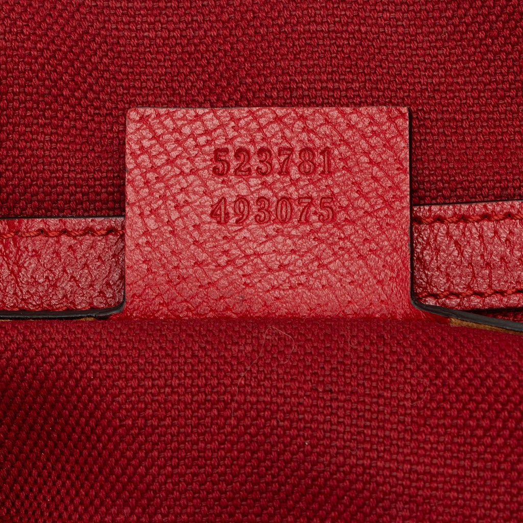 Gucci Canvas Sylvie Striped Logo Tote (SHF-S666dF)