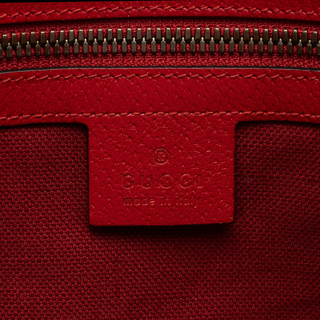 Gucci Canvas Sylvie Striped Logo Tote (SHF-S666dF)