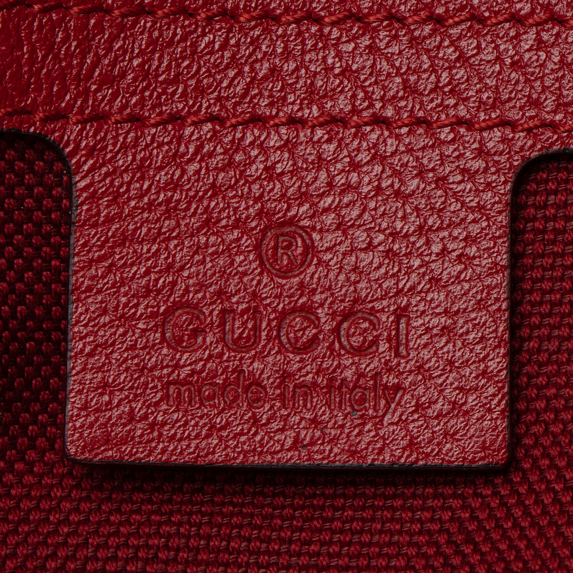 Gucci Canvas Sylvie Stripe Logo Drawstring Backpack