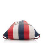 Gucci Canvas Sylvie Stripe Logo Drawstring Backpack