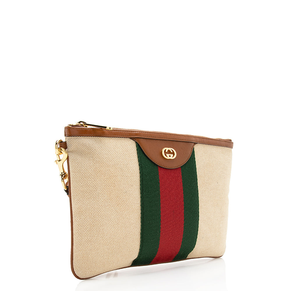 Gucci Canvas Vintage Web Wristlet (SHF-17031)