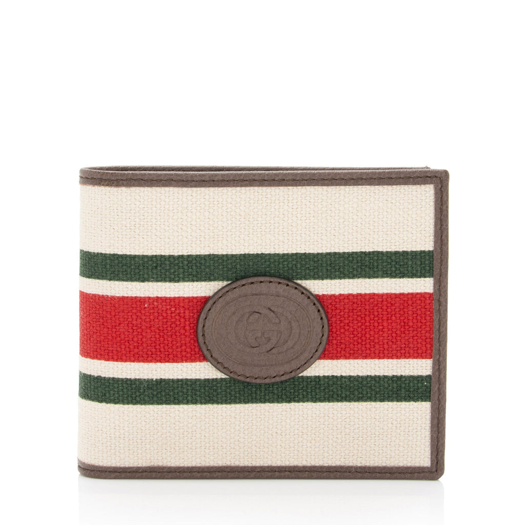 Gucci Canvas Web Bi-Fold Wallet (SHF-5YP2iA)
