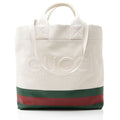 Gucci Canvas Web Logo Embossed Tote