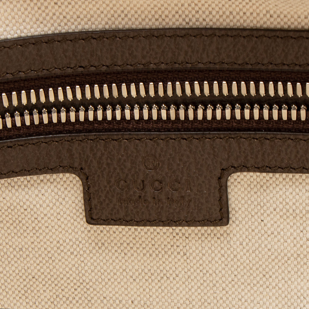 Gucci Canvas Web Logo Embossed Tote