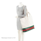 Gucci Canvas Web Logo Embossed Tote