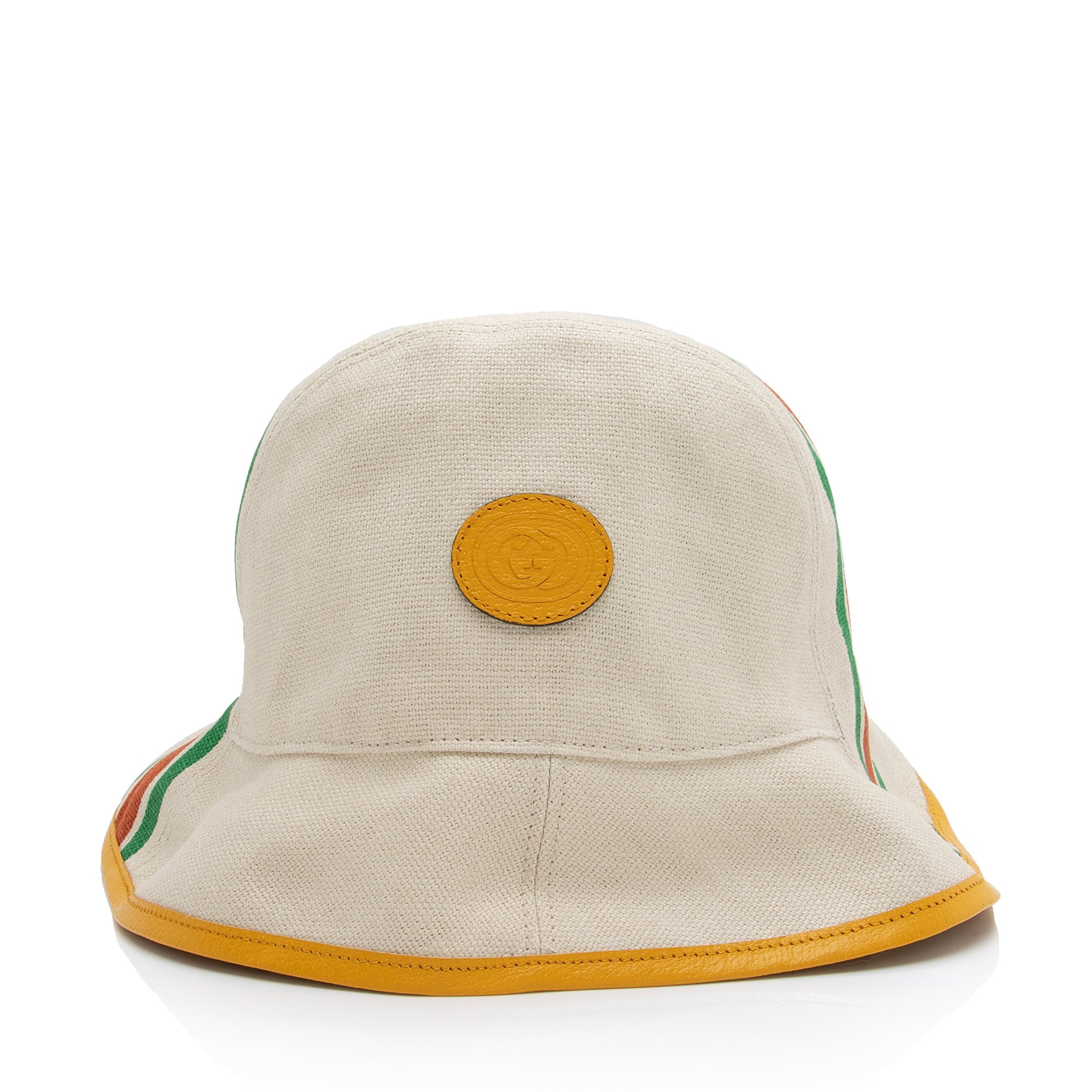 Gucci Canvas Web Stripe Fedora Bucket Hat - Size M (SHF-A6MK94)