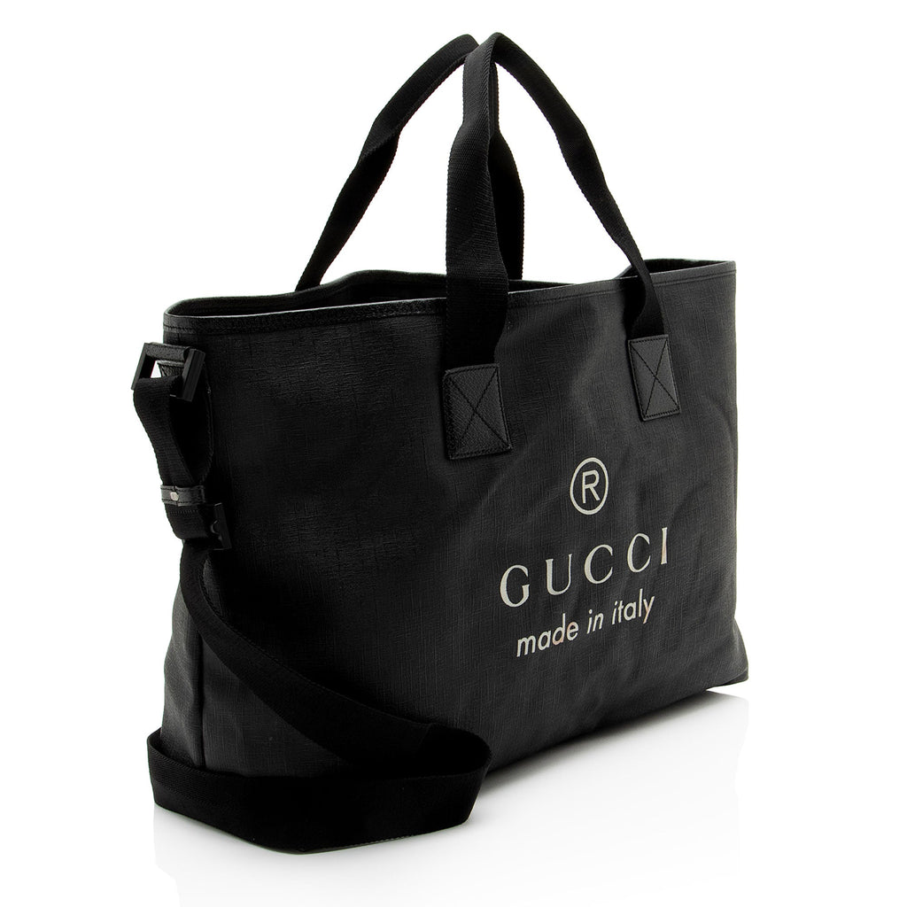 Gucci Coated Canvas Trademark Shopping Tote
