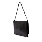 Gucci Croc Embossed Leather Broadway Envelope Shoulder Bag