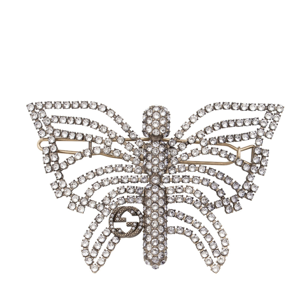 Gucci Crystal Butterfly Interlocking GG Hair Clip (SHF-fdAS47)