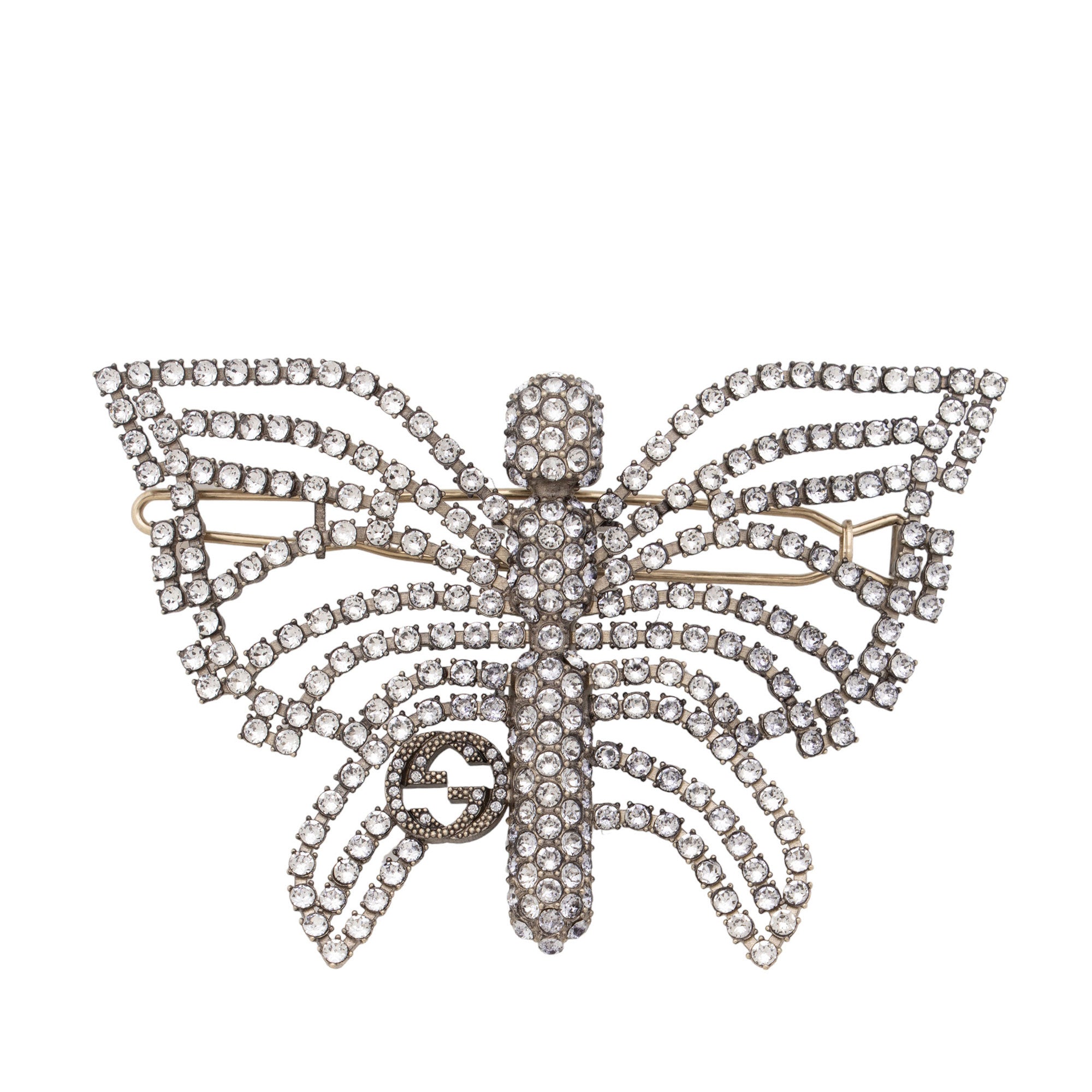 Gucci Crystal Butterfly Interlocking GG Hair Clip (SHF-fdAS47)